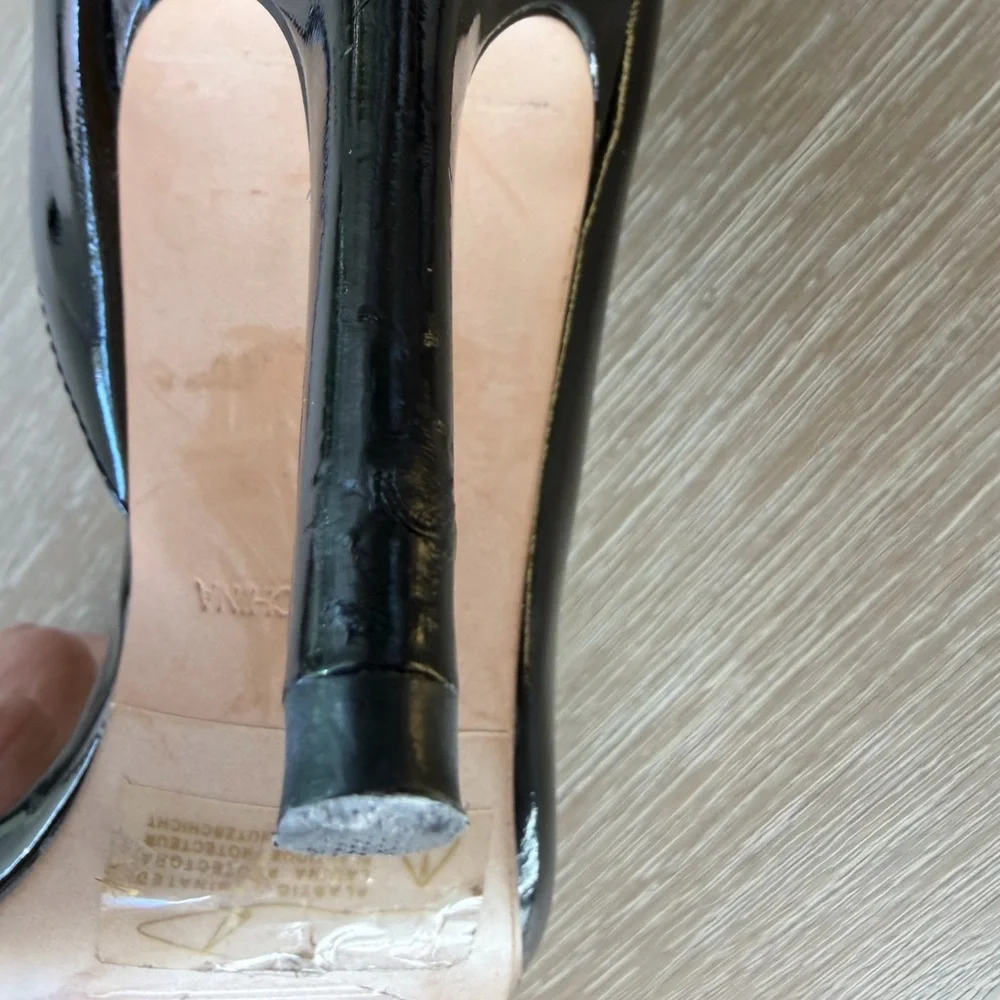 Reiss Black Patent Leather Women's Pointed-Toe Pumps Size 38 - Picture 9 of 12